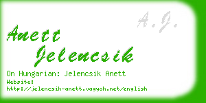 anett jelencsik business card